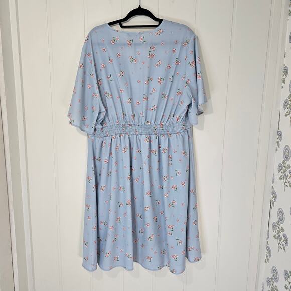 Bloomchic Blue Floral Dress Cottagecore Boho - Picture 2 of 10